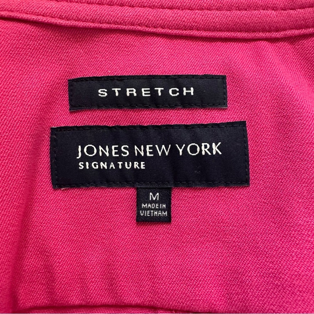 JONES NEW YORK SIGNATURE STRETCH Vibrant Pink Jacket Sz M Stand Collar - Picture 6 of 14